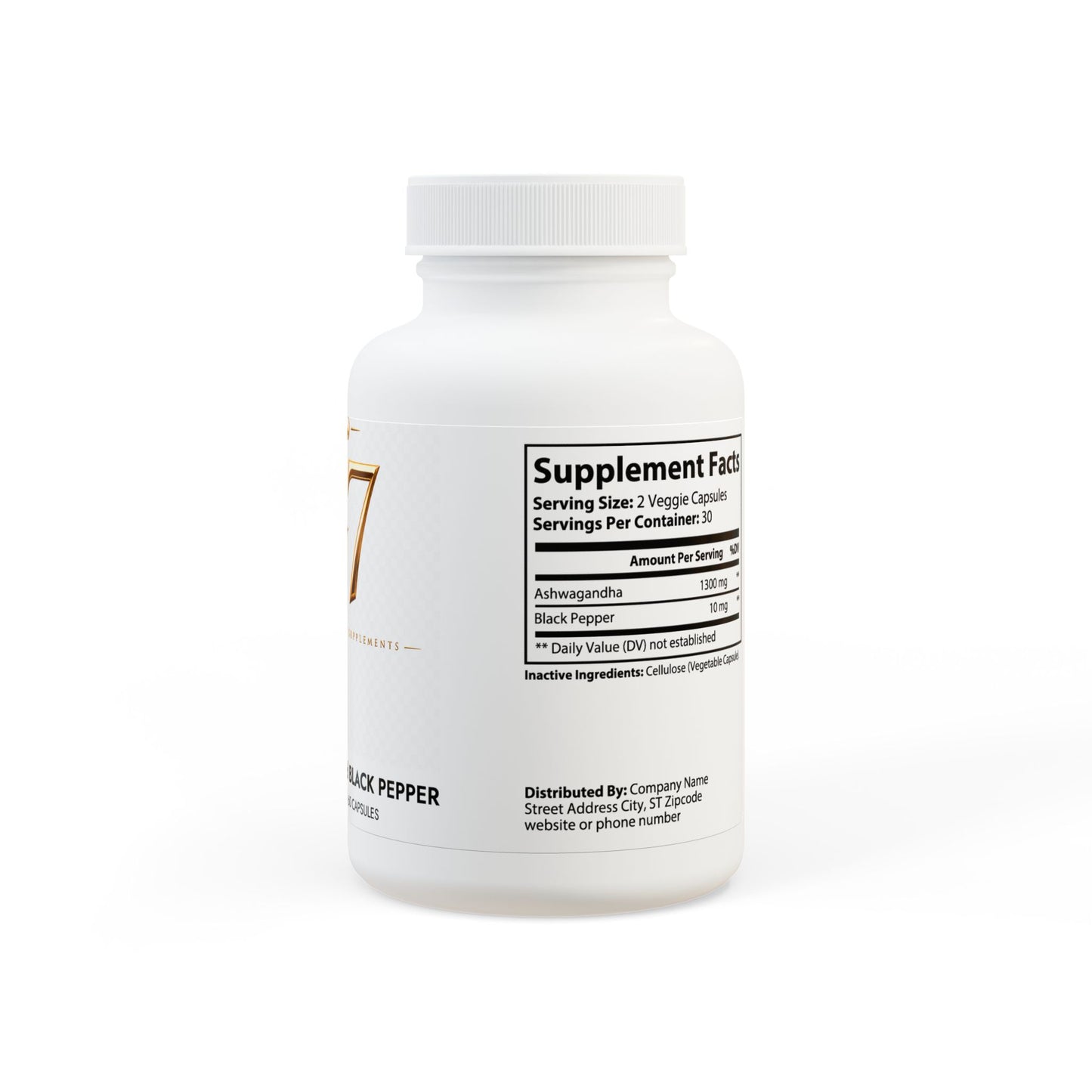 G7 God's Number Ashwagandha and Black Pepper Supplement (60 capsules)