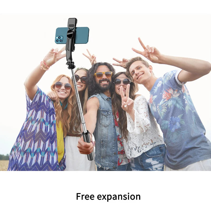 L13D Portable Selfie Stick Tripod Bracket Single Leg with Invisible Expandable Feature Detachable Fill Light Fold Function