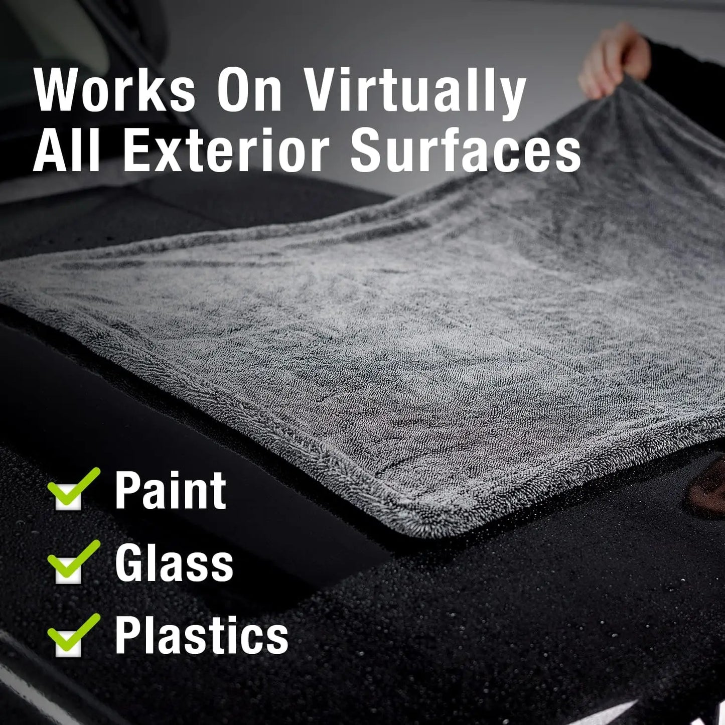 60*90 Large Premium 1200 GSM Edge-less Microfiber Double Twist Pile Car Drying Towel No Streaks Scratches or Water Spots