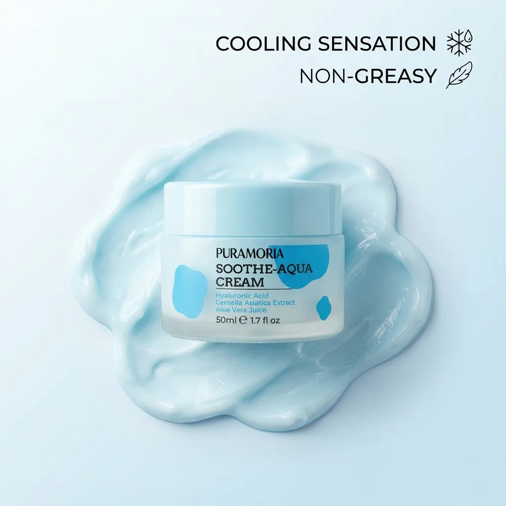 Lightweight Hydrating Cream, Hyaluronic Acid, Centella Extract & Aloe Vera Juice, Refreshing Non-Greasy Summer Care