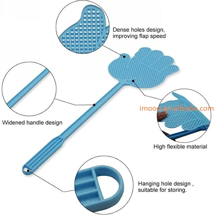 Factory Price Fly Swatter Cute Hand Pattern Plastic Lightweight Household Flapper Mosquito Bug Pest Control Tool