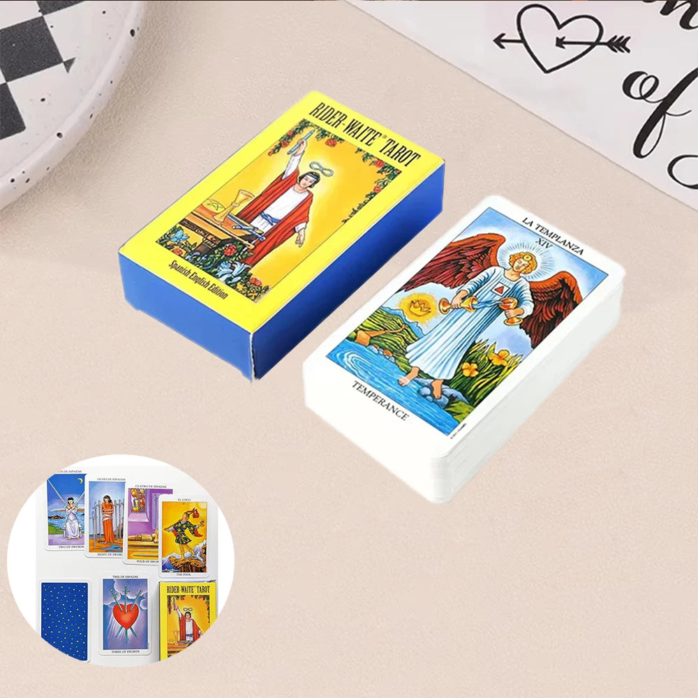 Classic The Rider Waite Tarots With Divination Personal Use Tarot Deck Full English Spanish Version Oracles Deck for Board Game