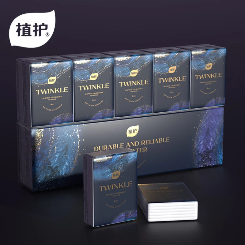 10 Packs 1 Piece; Handkerchief Paper; Printed Napkins, Small Packets Of Tissue Paper; Portable Facial Tissue Paper