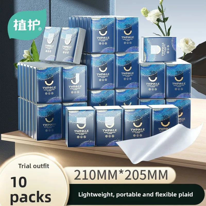 10 Packs 1 Piece; Handkerchief Paper; Printed Napkins, Small Packets Of Tissue Paper; Portable Facial Tissue Paper